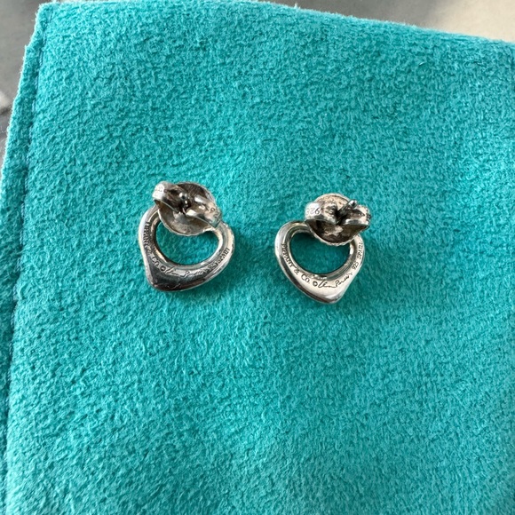 TIFFANY PERETTI HEART NECKLACE EARRINGS SET SILVER WITH PINK STONE MADE SPAIN - Picture 3 of 12